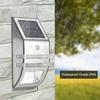 Solar Powered PIR Motion Sensor 2 LED Path Wall Light Garden Security Lamps Silver Pure White