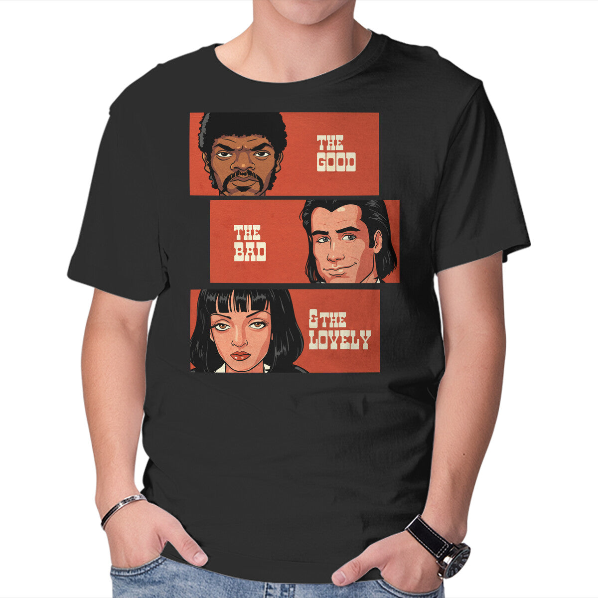 Unisex Crew Neck T-Shirt Good Bad And Lovely Graphic Short Sleeve Casual Tee XXL
