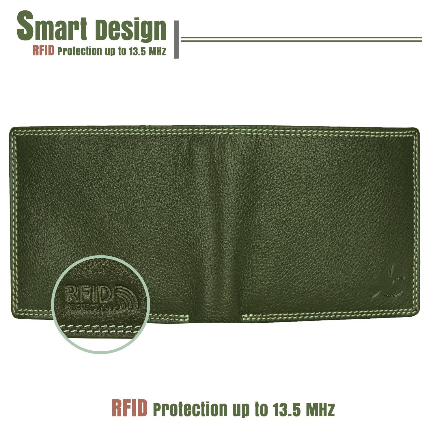 Stella оливково-зеленый кошелек из натуральной кожи для мужчин — фото 6