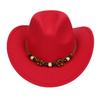 Western Cowboy Top Hat Spring And Autumn New Jazz Hat Big Brim Pentagram Belt Accessories Felt Hat Men And Women