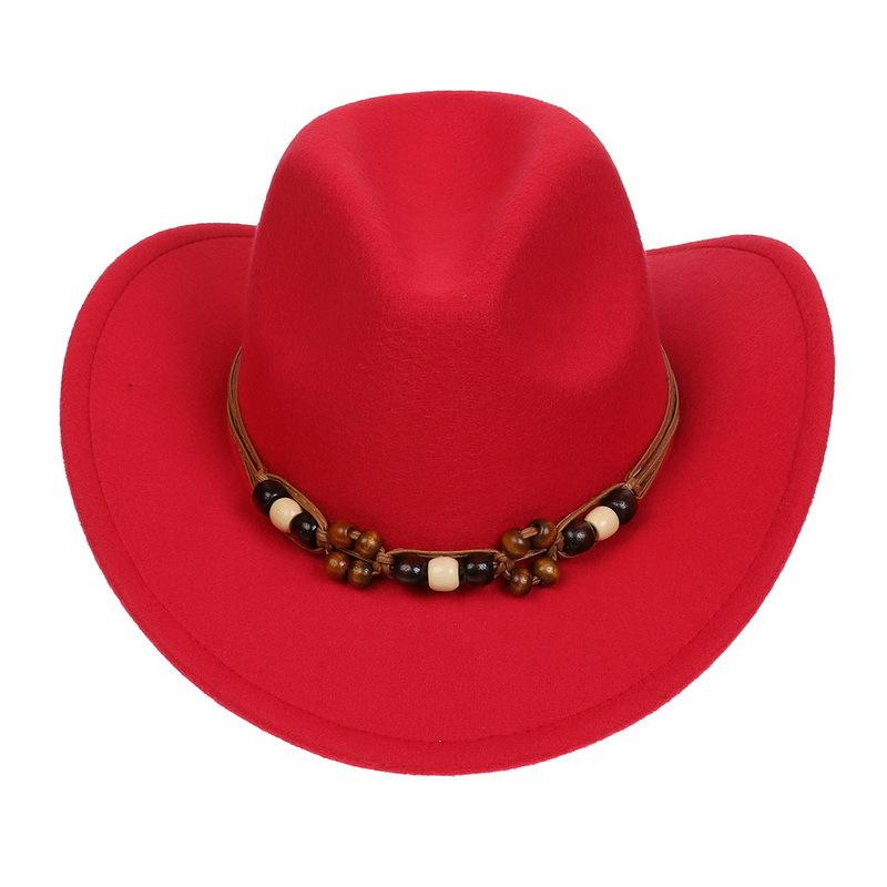 Western Cowboy Top Hat Spring And Autumn New Jazz Hat Big Brim Pentagram Belt Accessories Felt Hat Men And Women