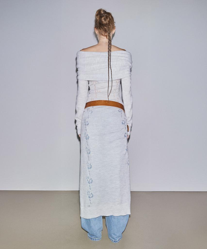 Sculpter 2Way Shawl Maxi Dress Pale Gray