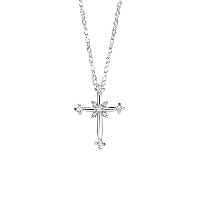 Full Rhinestone Cross Choker Necklace Luxury Design Women Fashion Minimalist Accessory