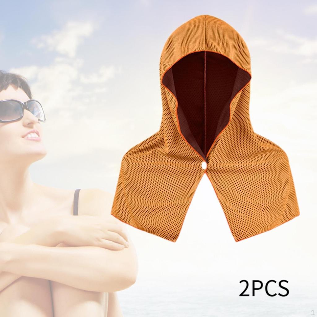 2 Cooling Hooded Towels with Headband, , Breathable And Lightweight, for Warm Weather, Sports