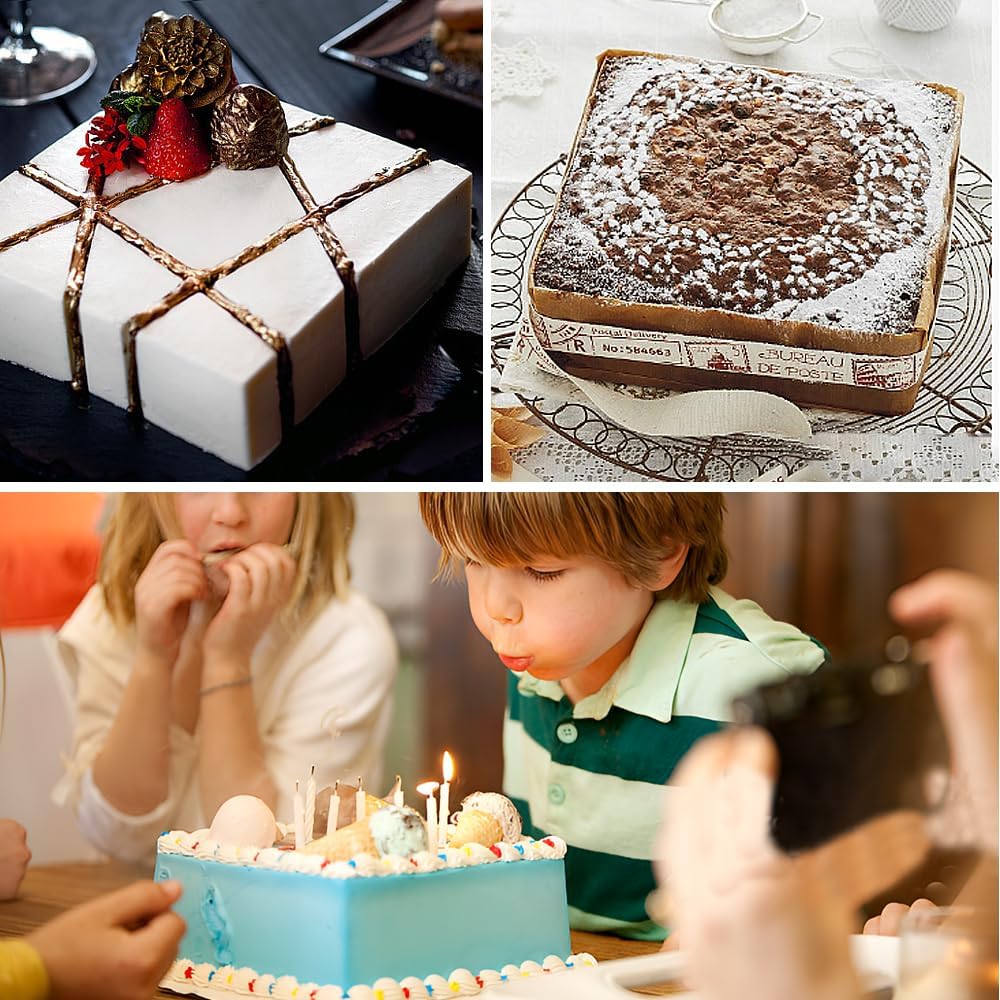 Saphe 8 Zoll Silikon-Quadrat-Kuchenform, Antihaft-Silikonform, Brownie-Backform für Brownies, Kuchen, Brot, Torten und Lasagne, 2er-Pack