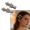 Punk Barrettes Hair Clip Floral Sweet Metallic Flower Flat Clip Hairpin Flower Floral 2000s Hair Clip for Bunches