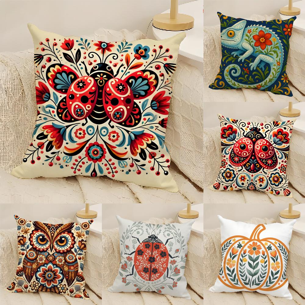 2 Natural Floral Colors Animal Prints Pillow Case Home Living Room Decoration Linen Pillowcover Pillow Cases Cushion Cover