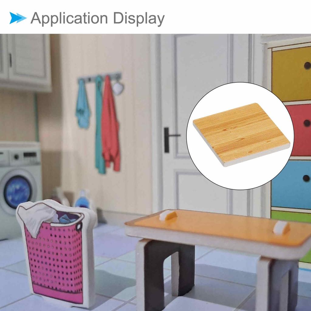 CoCud Dollhouse Floor Tiles, 1.18-inch Square Wooden Miniature Flooring - (Use: Dollhouse Decor) Pack of 18