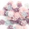 30Pieces Fabric Flower Appliques Clothing Accessories 35mm Sewing Flower for Wedding Dress Shoes Hat Home Decoration