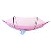 Outdoor Automatic Strut Hanging Parachute Cloth Mosquito Net AntiRollover Hammock(Light Blue Pink )