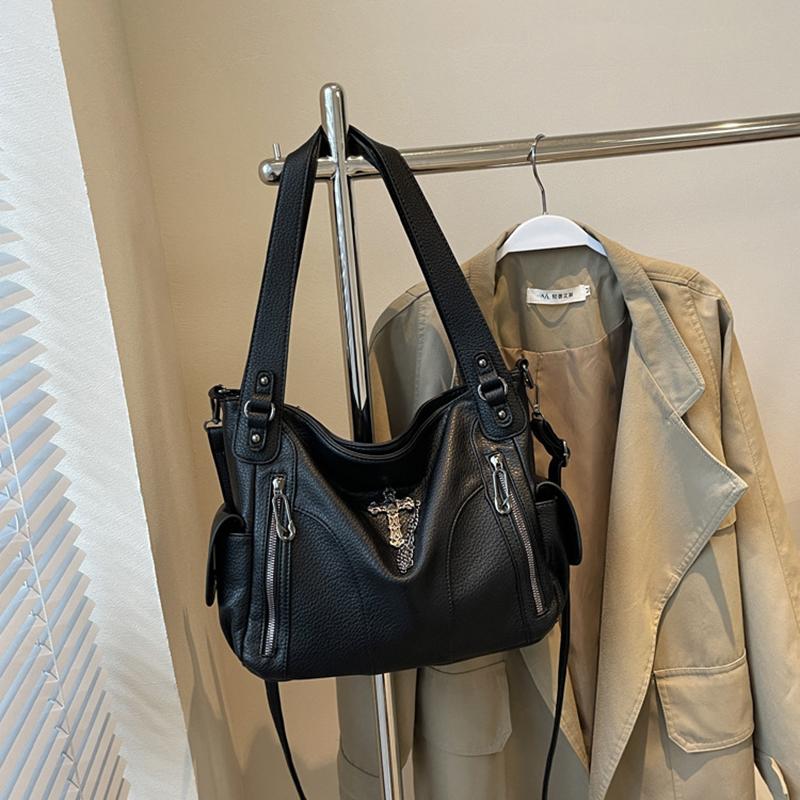 Y2K Daily Commuting Large Capacity Tote Hand Bags Soft Pu Leather Shoulder Bags for Women Quality Crossbody Bags AVE
