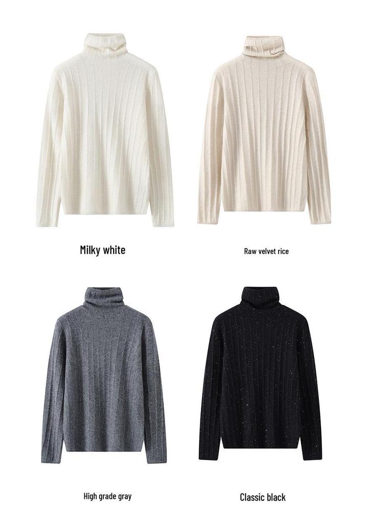 Lekasha Women's 100% Pure Cashmere High Neck Pullover Sweater - Warm Autumn/Winter Base Layer
