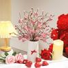 Red Heart Berry Valentine's Day Decoration Resin Handicraft Creative Exquisite Heart Berries Picks Artificial Twig