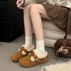 Retro Women's Full-bag Thick-soled Height-increasing One-step Fleece Warm Cotton Shoes
