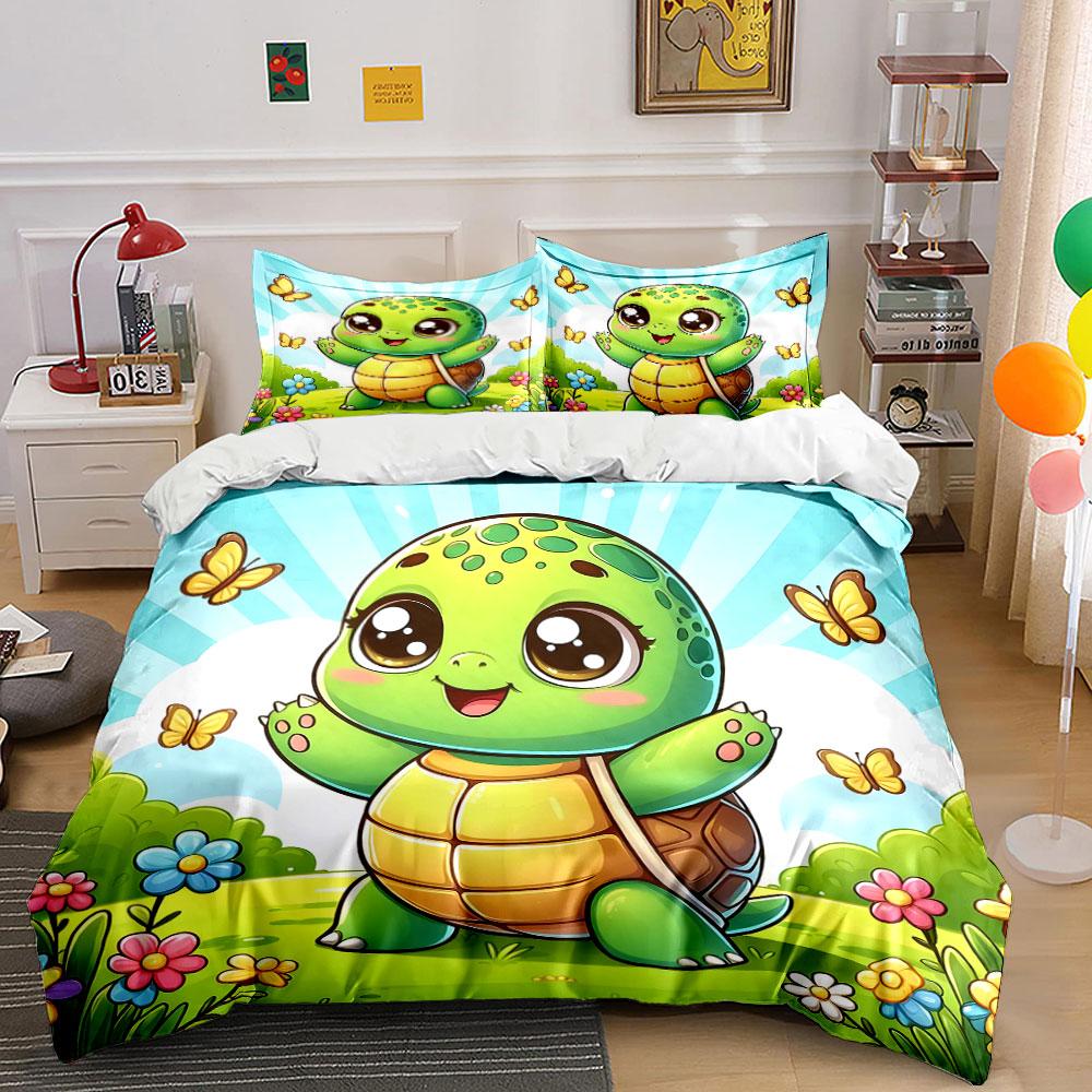 Cheerful turtle paradise! Bedding sets Duvet covers Pillowcases(1* Duvet Cover 2* Pillowcases without duvet insert)