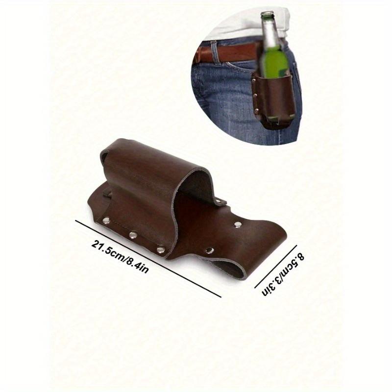 1pc Classic PU Leather Bottle Holster Bottle Holders Belt Waist Bag Beer Bottle Case for Travel Outdoor Backyard Portable Outdoor Waist Bag