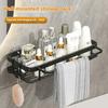 Eckrechteckiger Ständer Badezimmerregal Handtuchhalter Regale Wand Dusche Shampoo-Regal Bohrloses Regal Stativ Lagerung Wandmontage