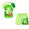 2025 NEW 4-14 Year Old Boys and Girls 3D Plant VS Zombie Printed T-shirts+Shorts Two Piece Sets Fashion Sports T-Shirt Top + Shorts Set 2 Pieces