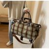 Portable Travel Bag Large Capacity Retro Plaid Crossbody Fitness Bag Short-distance Travel Luggage Bag