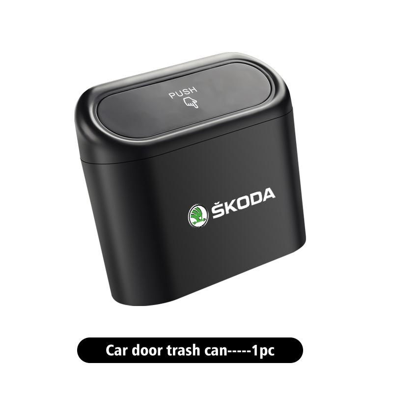 BHBD3 For Skoda Car Hanging Trash Bin Storage Box Auto Accessories Kamiq MK3 Roomster Rapid Kodiaq Karoq Fabia Enyaq