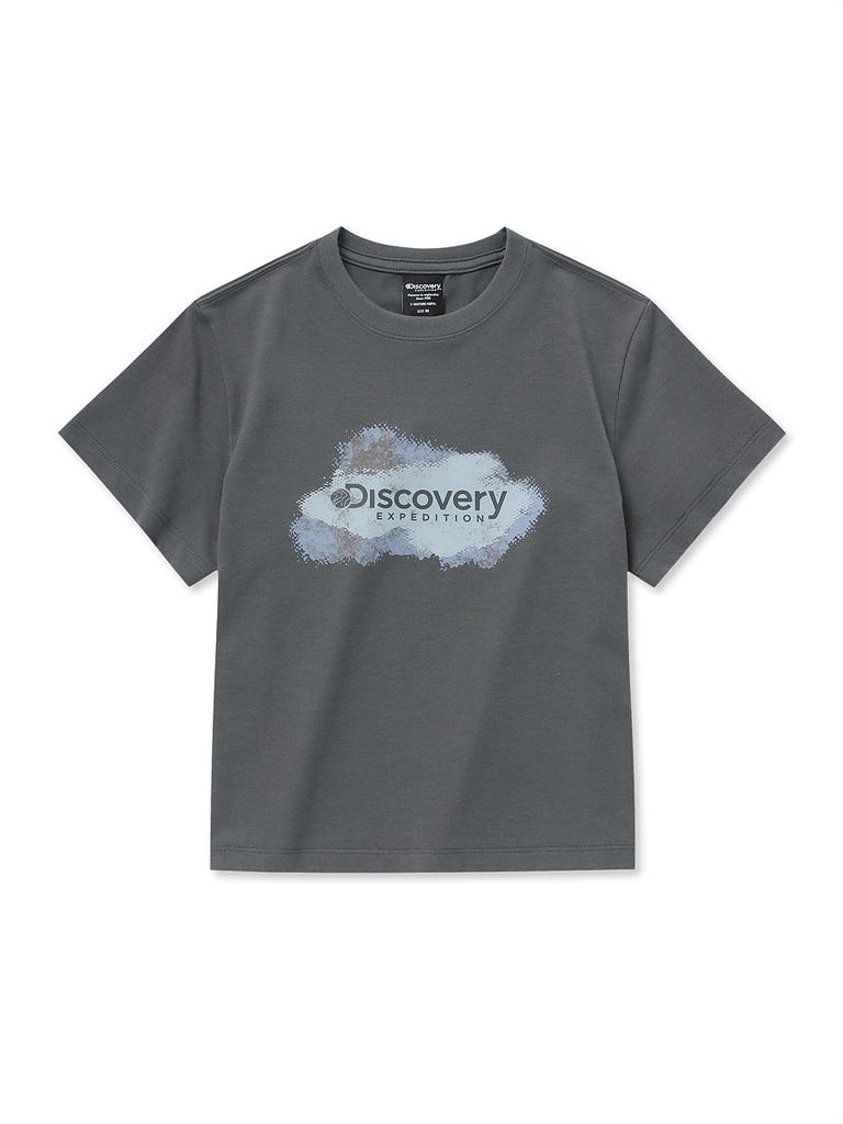 DISCOVERY EXPEDITION Freshvent Women'S Crop Washed Graphic Short Sleeve T-Shirt (D/Grey)