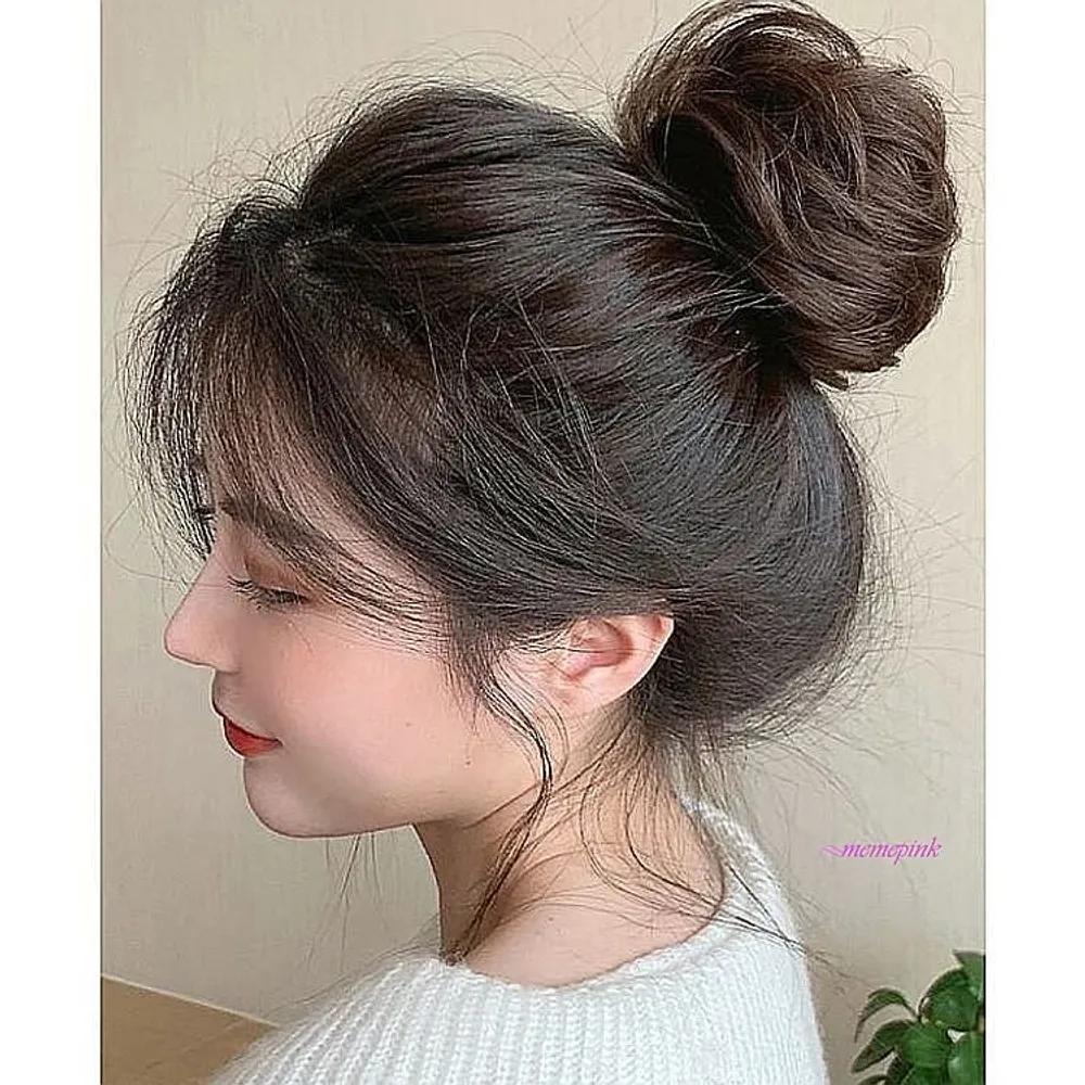 Bun headband women s volume bun tie women s partial updo hair wig upstyle fgh152 Light brown-8cm