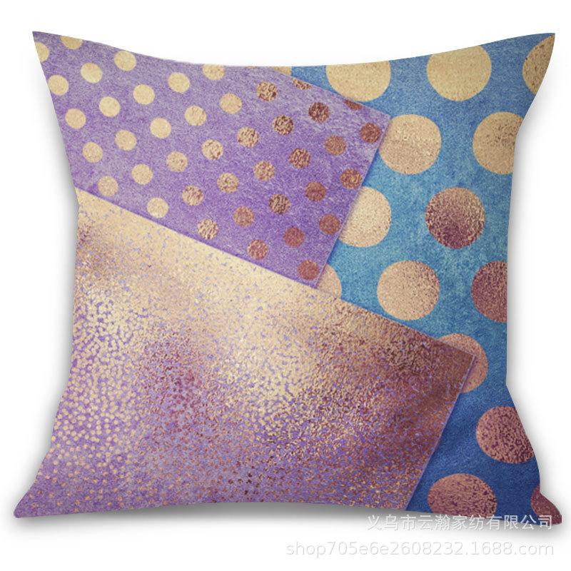 

Imitation Hot Stamping Printing Purple Dreamy Decorative Pillowcase Office Waist Backrest Cover Pillow 45Cm without core