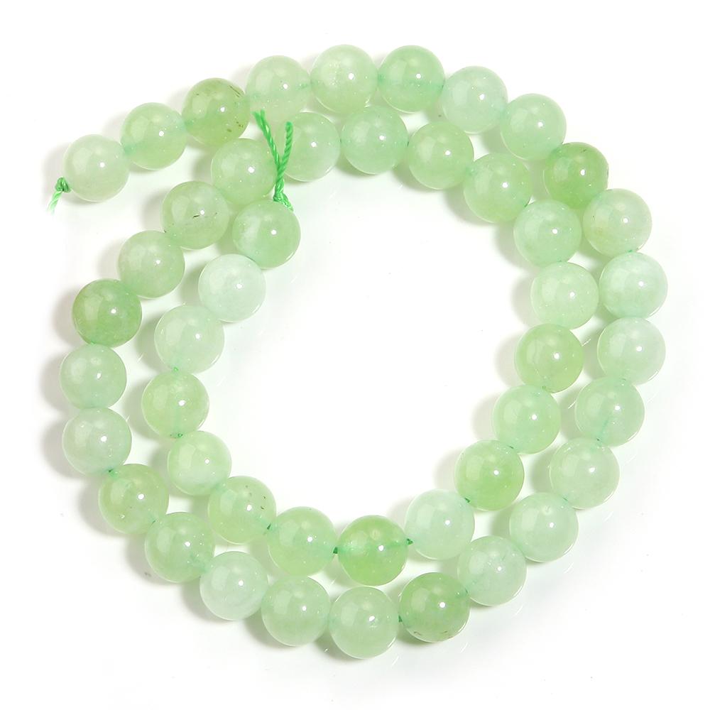 

1 Strand Natural Stone Beads 6/8/10mm Green Jade Stone Round Loose Beads For DIY Jewelry Making Necklace Bracelets Accessories
