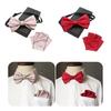 Fashionable Kids Toddlers Adjustable Pre Tied Bowtie and Pocket Square Handkerchief Ensemble for Formal Parties Event
