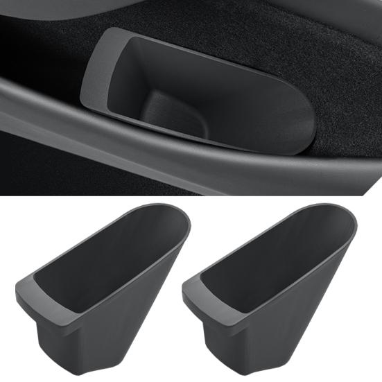 2 τεμ. Κάδος Αποθήκευσης (2023-2025) για Tesla Model 3/Y Πόρτα TPE Αυτοκίνητο Κάδος Απορριμμάτων με Αντιολισθητική Βάση Οργανωτής Αξεσουάρ Αυτοκινήτου