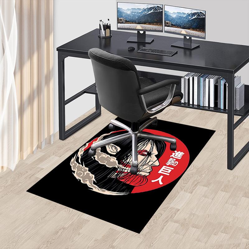 1pc Attack Titan Home Office, Durable Polyester Floor Mat with Easy, Office Decor, Urban Style, Nonslip Backing