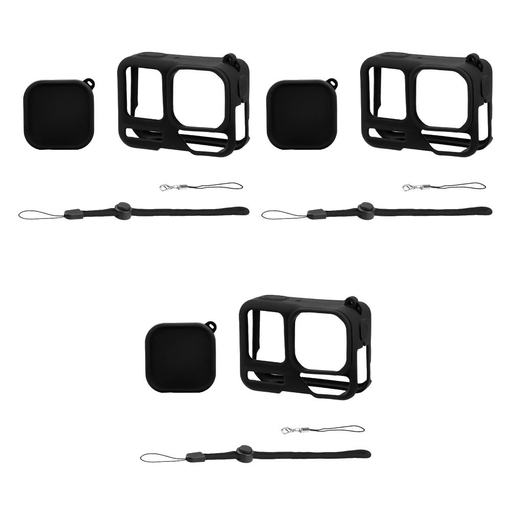 1-5Set Silicone Camera Case with Lens Cap Cover For Insta360 Ace Pro2 Rubber Camera Shell Anti-Scratch Sports Camera Accessories