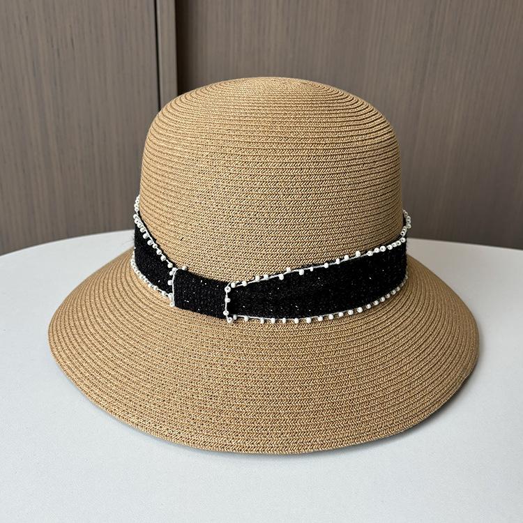 Premium grass summer visor women's outdoor travel UV protection sun hat casual big edge straw hat
