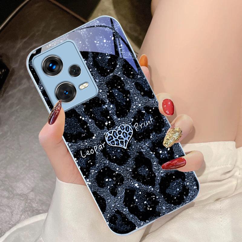 Leopard Spotted Love Green For Xiaomi 14 Ultra 13 Lite Redmi Note 13 11 Pro 12 Plus Poco X6 3 Pro F4 6 GT Tempered Phone Case