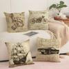 Da VVinci Inspired Sketches Cushion Cover Silky Short Plush Invisible Zipper Dustproof Sofa Pillow Case for Home Decor