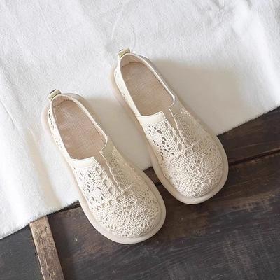 Modne damskie buty Baotou Nowe letnie ażurowe oddychające buty damskie literackie retro płaskie buty sandały damskie