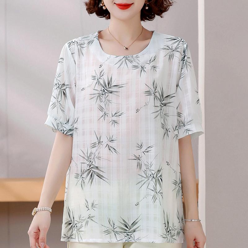 4XL-8XL Taglie Forti Bluse Eleganti da Donna Abiti Estivi Top Oversize Camicie Casual a Maniche Corte