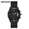 Sanda Men's Fashion Quartz Watch with Date, Three Hands, and Nail Scale