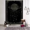 Witchcraft Tarot Tapestry Wall Hanging Black Khaki Sun Moon Starry Universe Geometric Pattern Dormitory Home Decoration Curtains