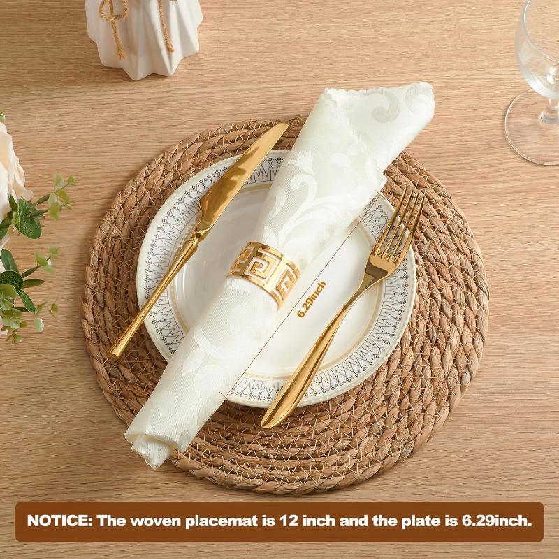 Hand-woven Rattan Placemats Round Insulated Teacup Mats Table Mats Suitable For Restaurant Home Wedding Decoration