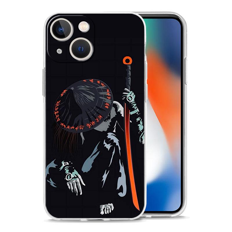 Phone Case For iPhone 17 Air Cases iPhone 16 15 12 13 14 Pro Max SE 7 8 Plus iPhone11 Clear Cover Japanese Bushido Samurai