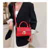 Fashionable Fashionable Lock Buckle Crocodile Pattern Leisure Handheld Single Shoulder Crossbody Small Square Bag For Women