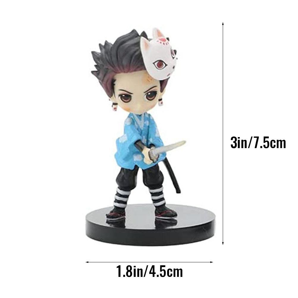 6 Pcs Japanese Anime Figures PVC Action Figure with Base Anime Collection Figurine Doll Toys Gift for Fans Children