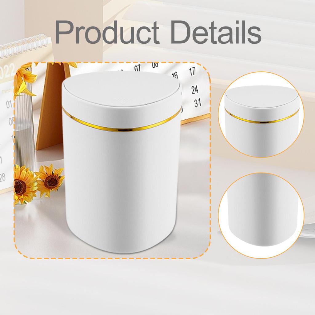 Desktop Small Trash Can with Press Type Lid Compact Waste Basket Garbage Bin Garbage Can for Dorm Home Table Car Countertop