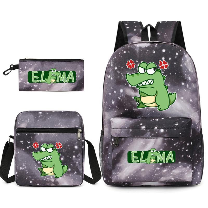 School Bag Three-Piece Game Merchandise Backpack Large Capacity Middle School Students Outdoor Campus
