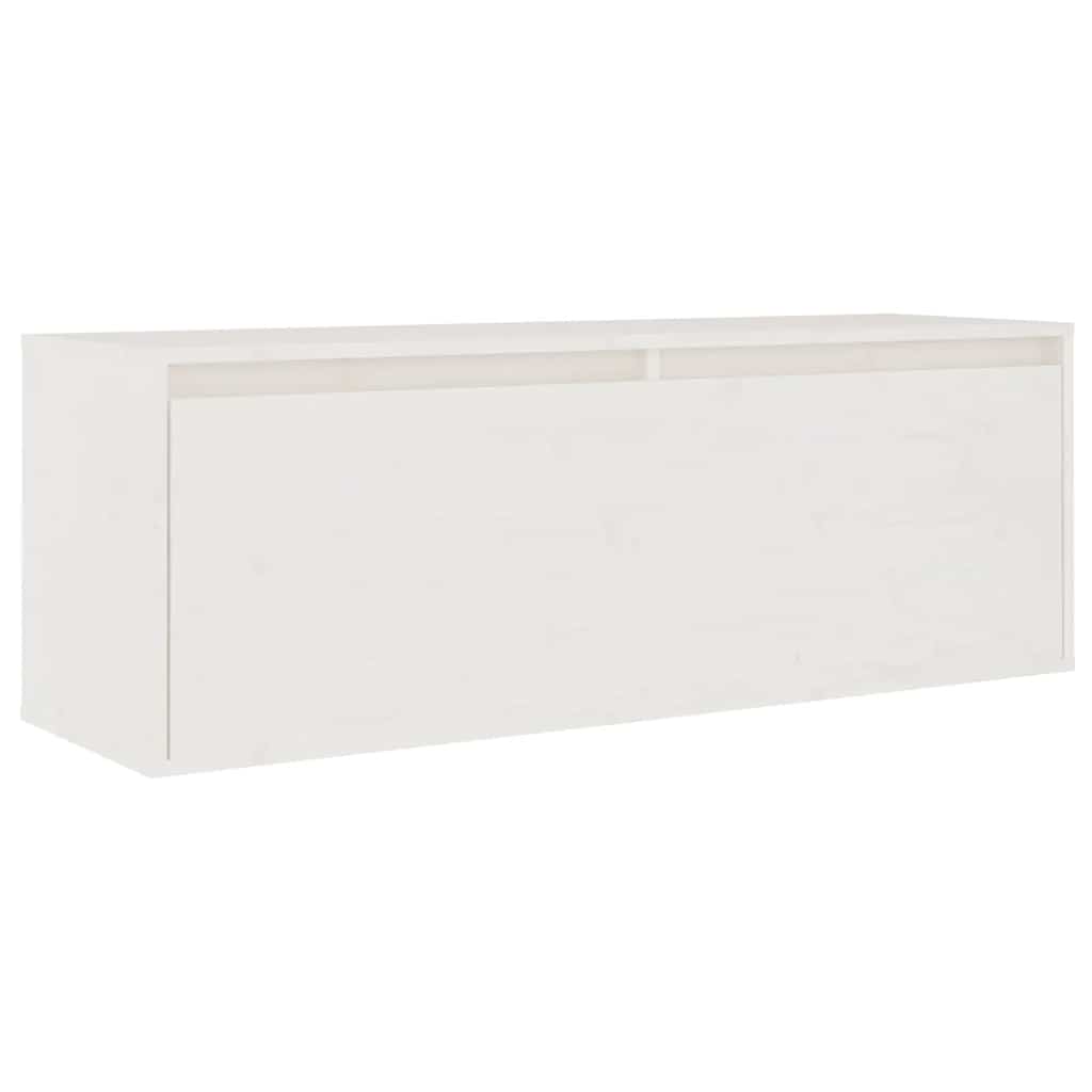 3 Piece TV Cabinet Set White Solid Pine Wood