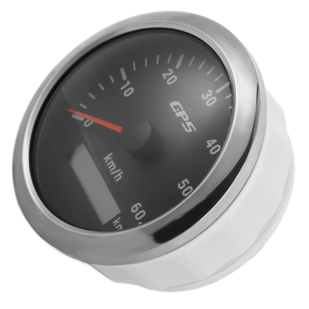 Cruscotto Tachimetro GPS 85mm 0‑60KM H Display LCD Odometro con Retroilluminazione Regolabile per Auto Barche 9‑32V CC Nero