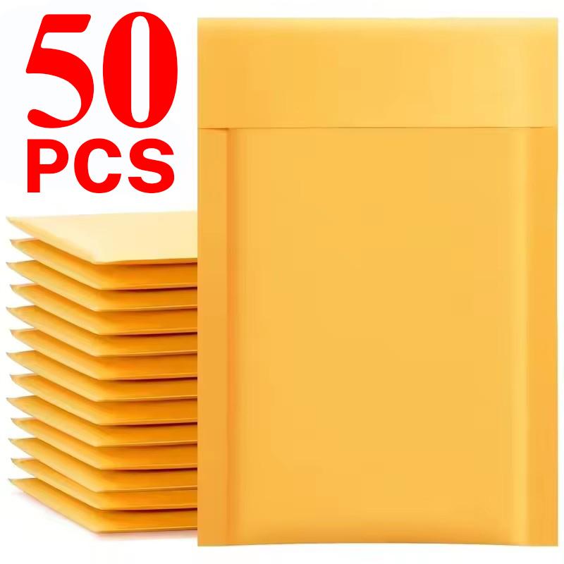 10-50PCS White/Yellow Kraft Bubble Film Mailing Envelope Bag Customizing Lightweight Shipping Protection Bubble Padded Envelopes (as the picture,11*13cm)