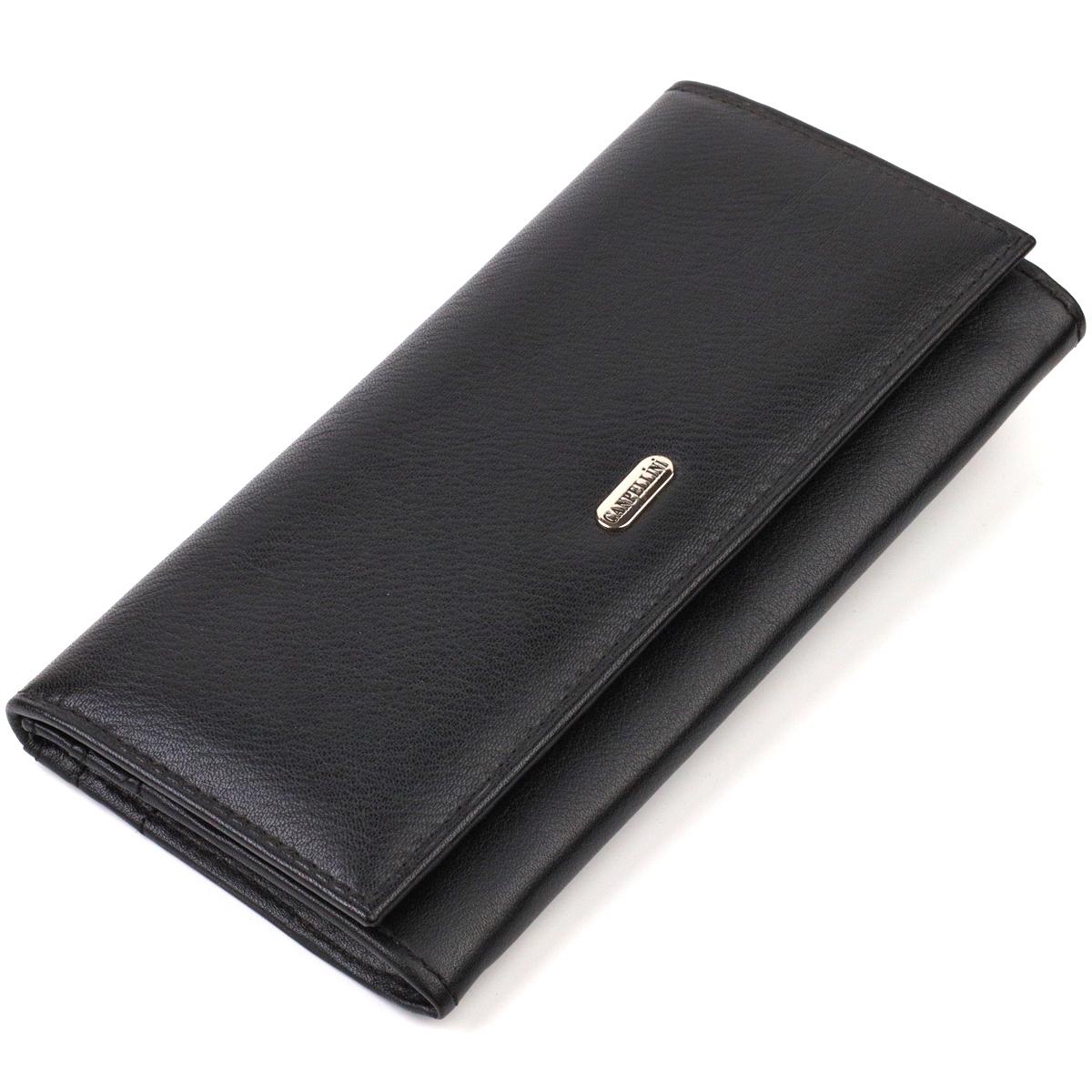 

Класичний гаманець для жінок з натуральної шкіри CANPELLINI 21820 Чорний