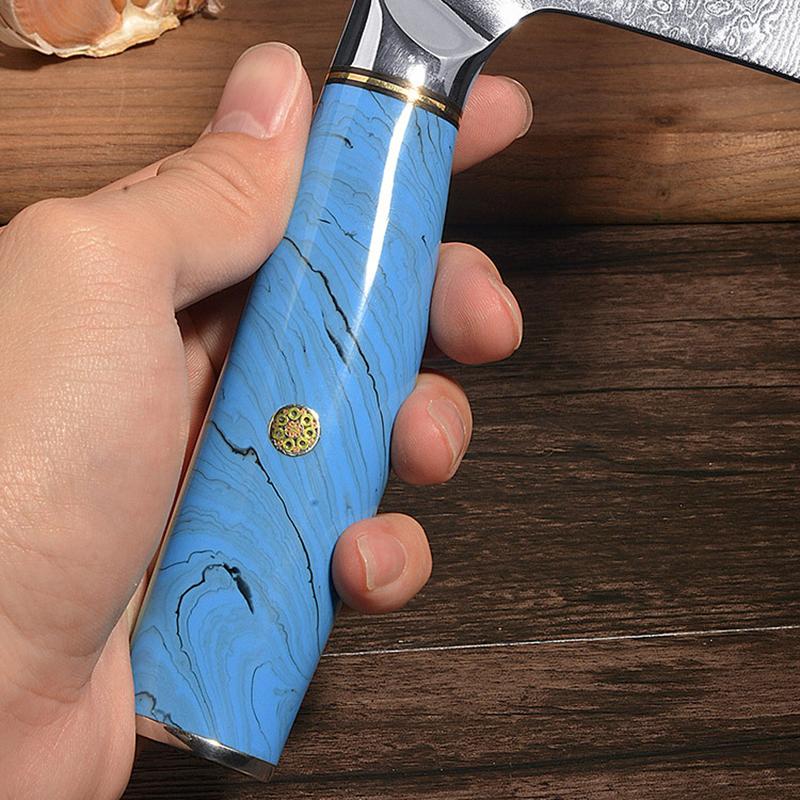 Damaststahl Küchenmesser Scharfes Kochmesser Hackmesser Sashimi Santoku Tranchieren Nakiri Schälmesser Ausbeinmesser Schälmesser Allzweckmesser Harzgriff